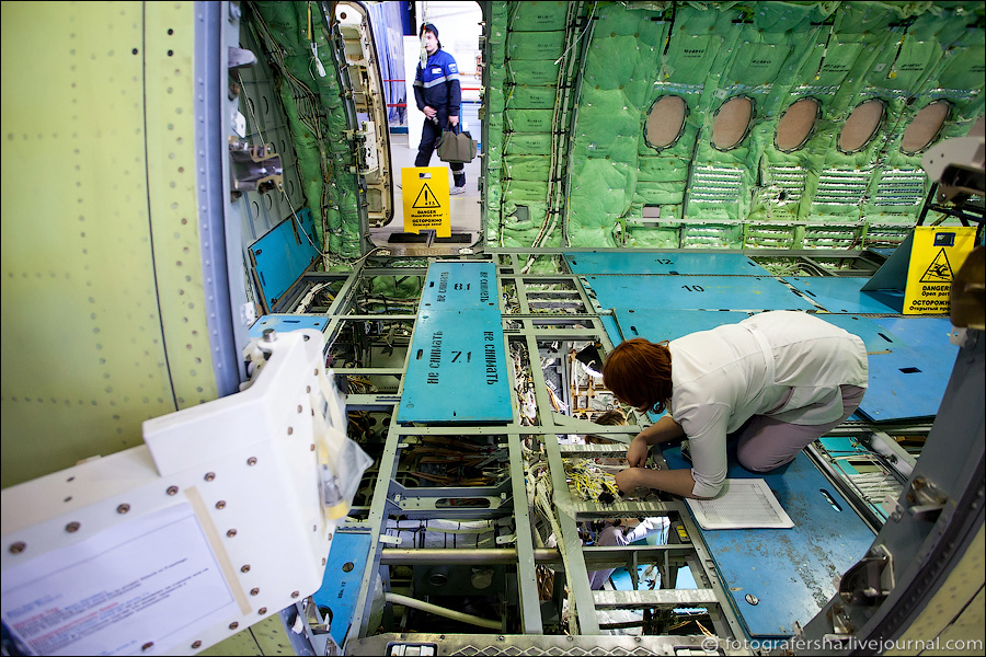 Installation of cables and avionics.